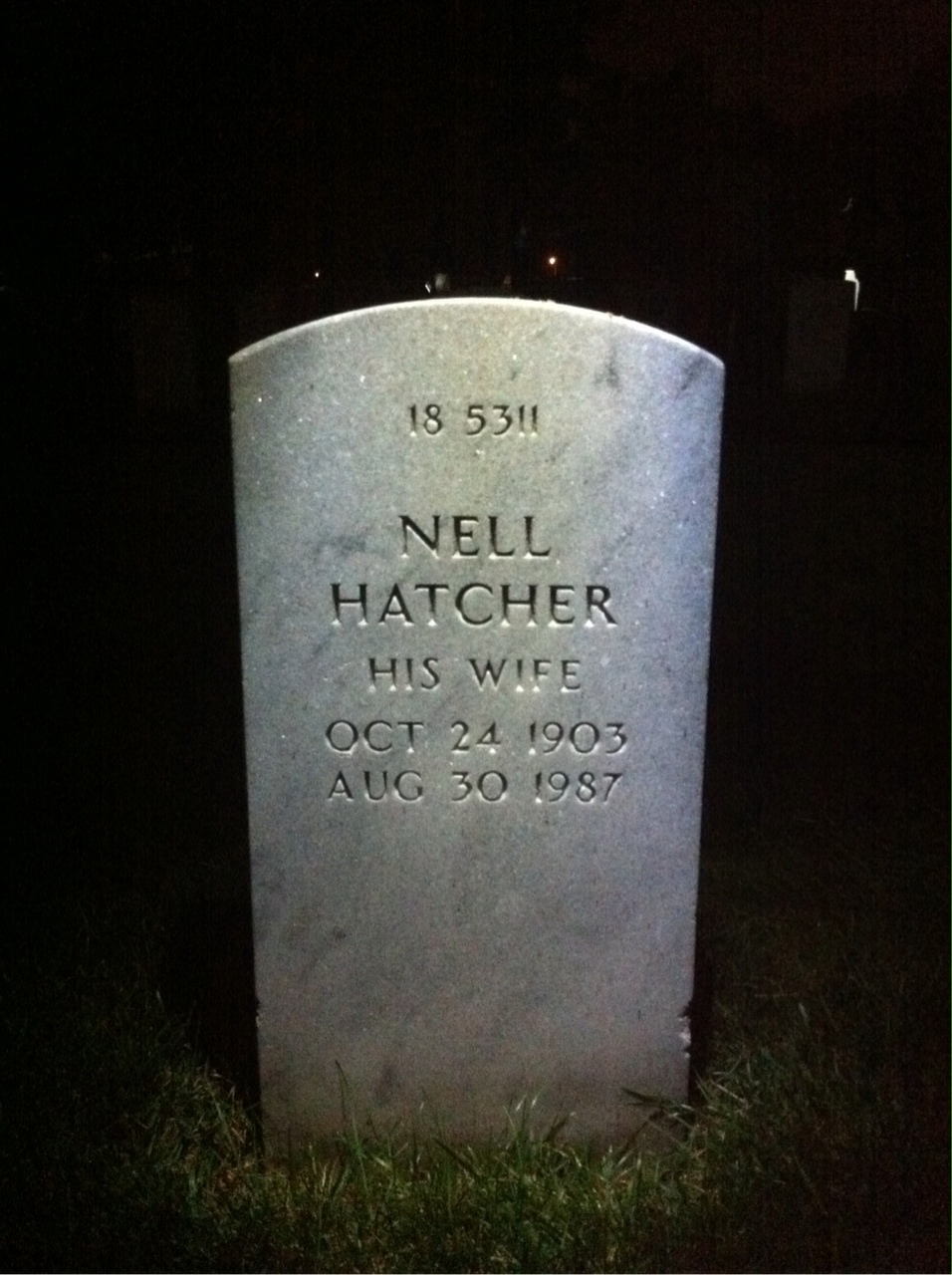 Headstone of Nell H Alley