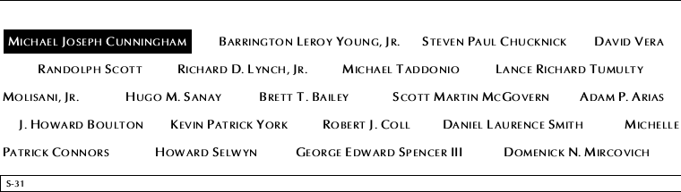 Panel S-31, South Pool, National September 11 Memorial
