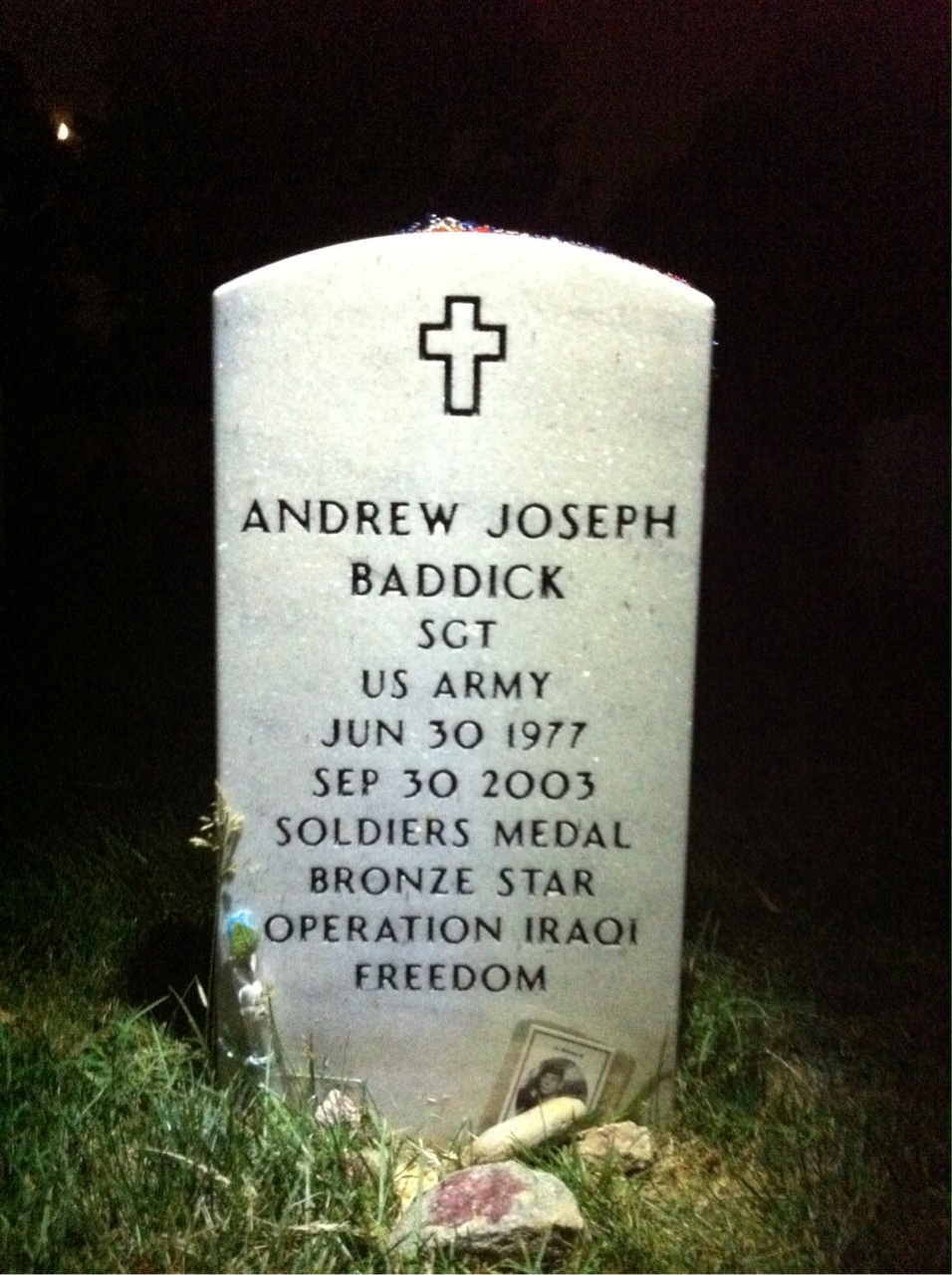 Headstone of Andrew Joseph Baddick