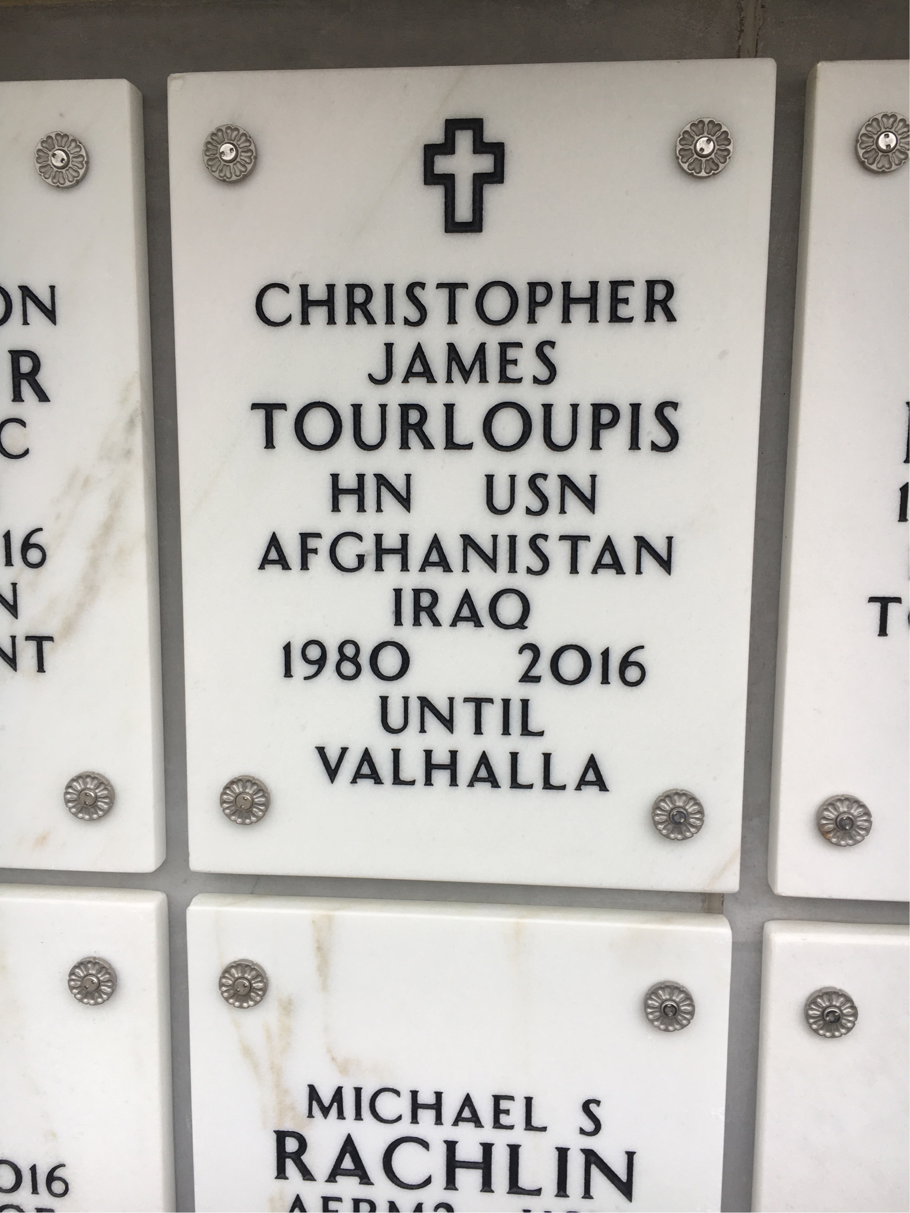 Headstone of Christopher James Tourloupis