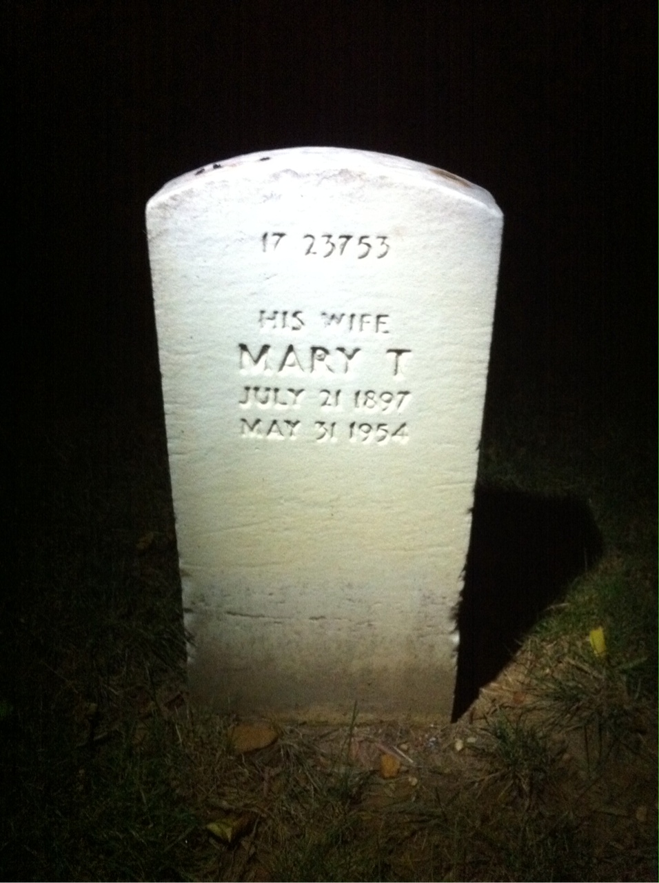 Headstone of Mary T Casey