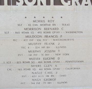 Headstone shared by 4 interments, including Glen A Myers