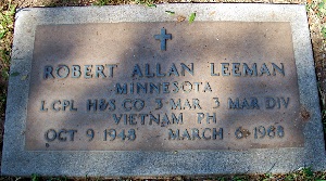 Headstone of Robert Allan Leeman