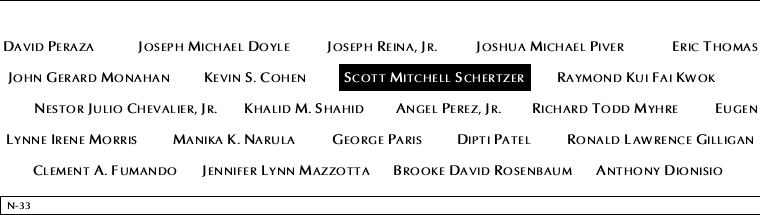 Panel N-33, North Pool, National September 11 Memorial
