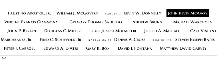 Panel S-6, South Pool, National September 11 Memorial