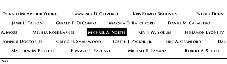 Panel S-72, South Pool, National September 11 Memorial