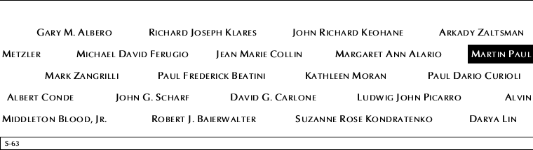 Panel S-63, South Pool, National September 11 Memorial