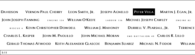 Panel S-11, South Pool, National September 11 Memorial