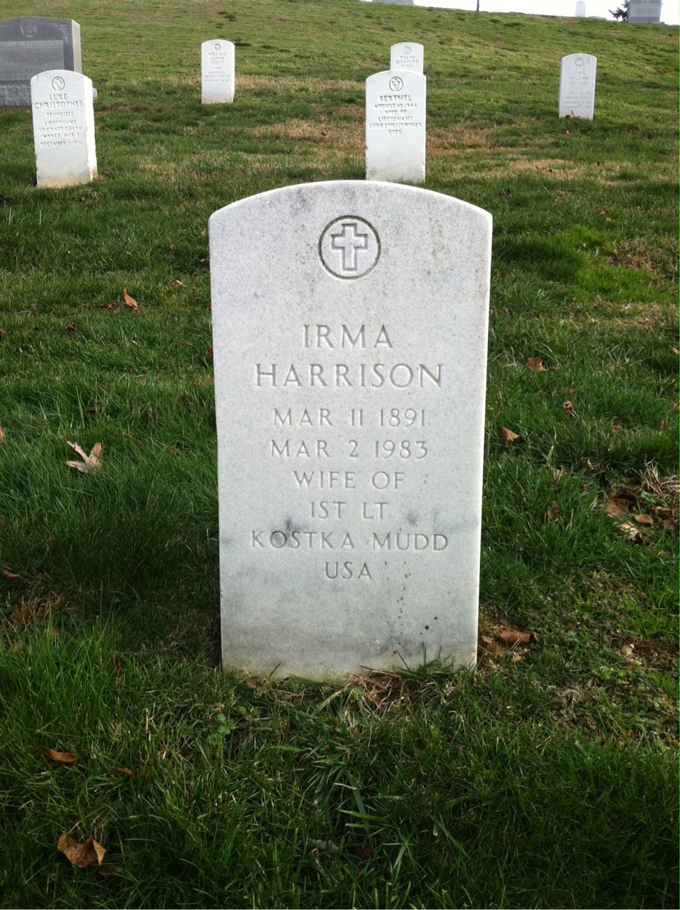 Headstone of Irma H Mudd