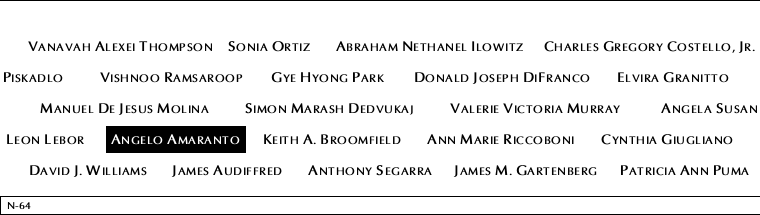 Panel N-64, North Pool, National September 11 Memorial