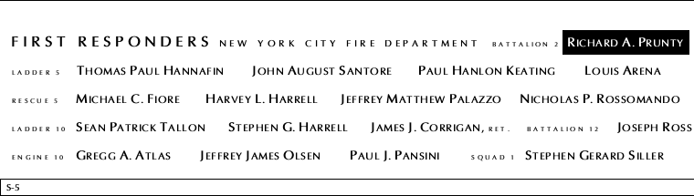 Panel S-5, South Pool, National September 11 Memorial
