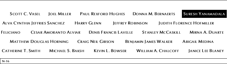 Panel N-16, North Pool, National September 11 Memorial
