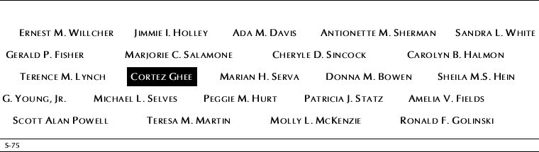 Panel S-75, South Pool, National September 11 Memorial