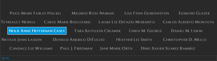 Panel N-75, North Pool, National September 11 Memorial