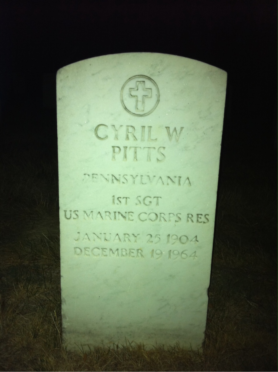 Headstone of Cyril W Pitts