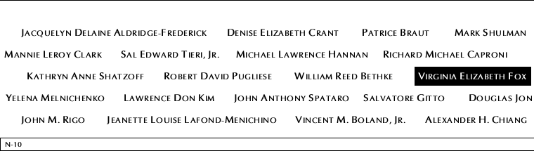 Panel N-10, North Pool, National September 11 Memorial