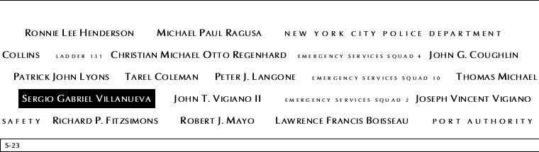 Panel S-23, South Pool, National September 11 Memorial