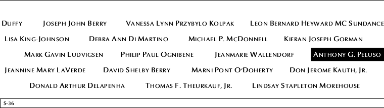 Panel S-36, South Pool, National September 11 Memorial