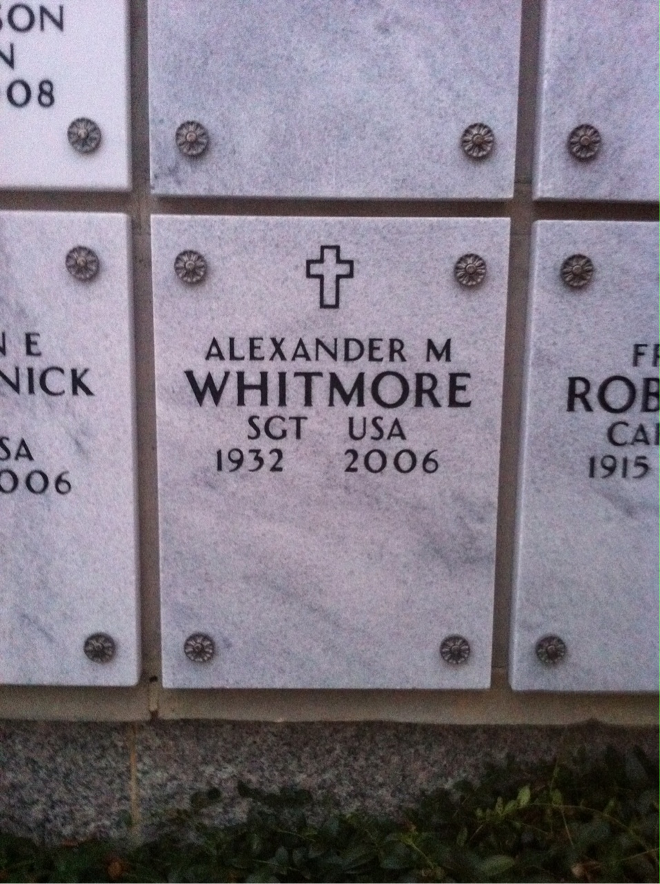 Headstone of Alex M Whitmore