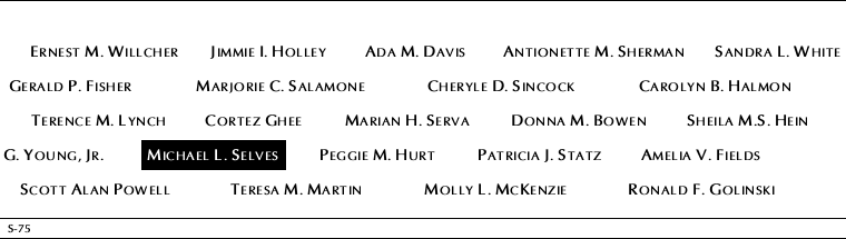 Panel S-75, South Pool, National September 11 Memorial
