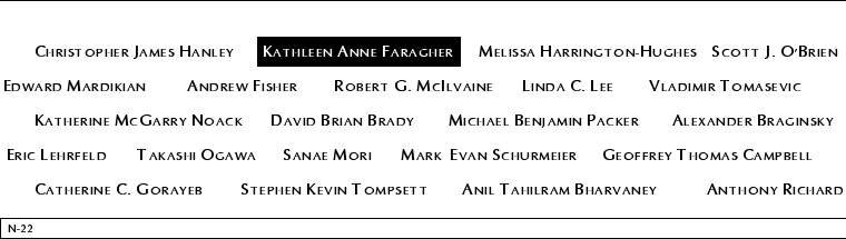 Panel N-22, North Pool, National September 11 Memorial