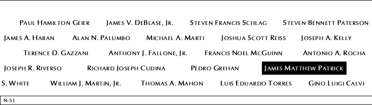 Panel N-51, North Pool, National September 11 Memorial