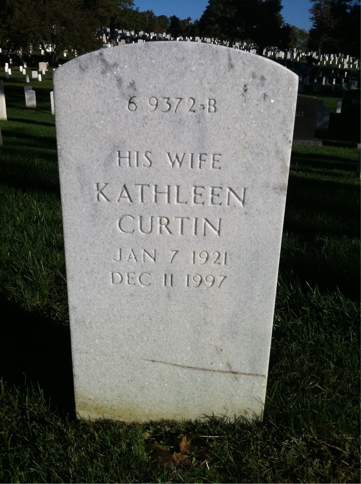 Headstone shared by 2 interments, including Kathleen C Smith