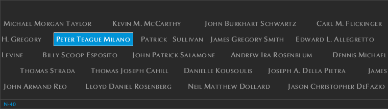 Panel N-40, North Pool, National September 11 Memorial