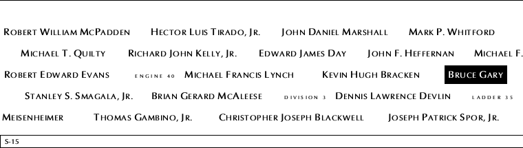 Panel S-15, South Pool, National September 11 Memorial