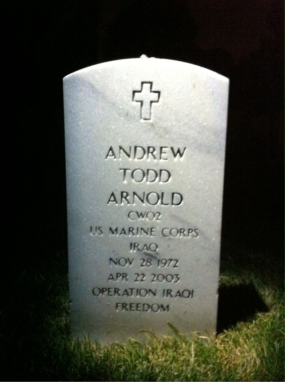 Headstone of Andrew Todd Arnold