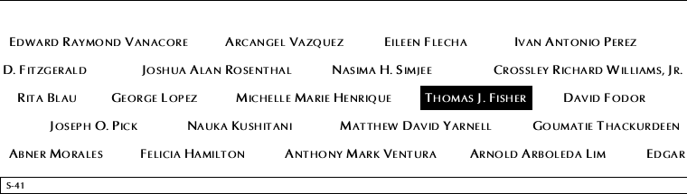 Panel S-41, South Pool, National September 11 Memorial