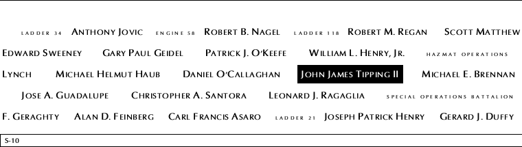 Panel S-10, South Pool, National September 11 Memorial