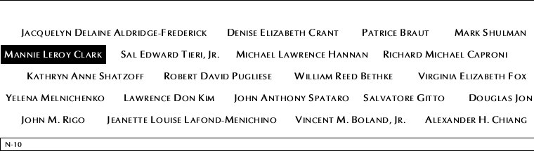 Panel N-10, North Pool, National September 11 Memorial
