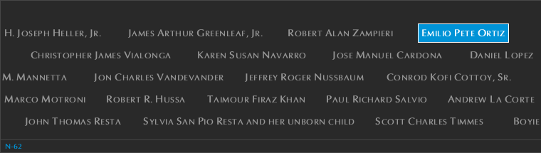 Panel N-62, North Pool, National September 11 Memorial