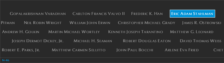Panel N-46, North Pool, National September 11 Memorial