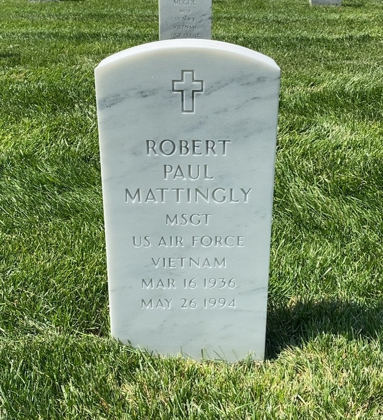 Headstone shared by 2 interments, including Robert Paul Mattingly