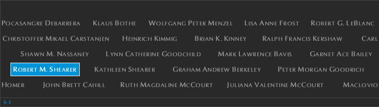 Panel S-3, South Pool, National September 11 Memorial
