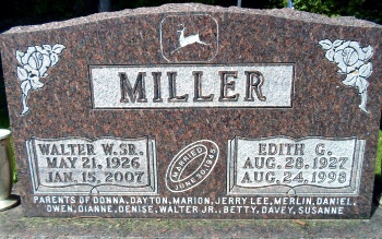 Headstone of Merlin Eugene Miller