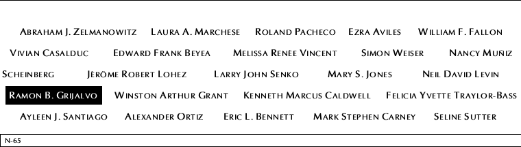Panel N-65, North Pool, National September 11 Memorial