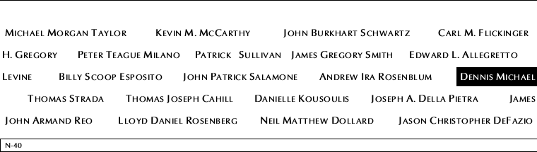 Panel N-40, North Pool, National September 11 Memorial
