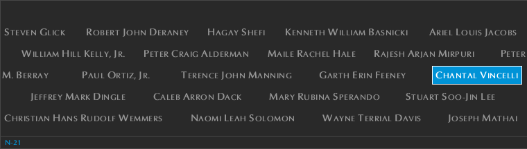Panel N-21, North Pool, National September 11 Memorial