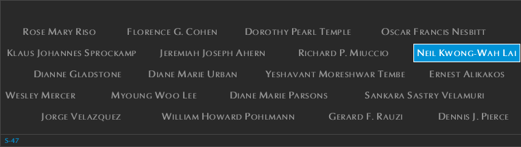Panel S-47, South Pool, National September 11 Memorial