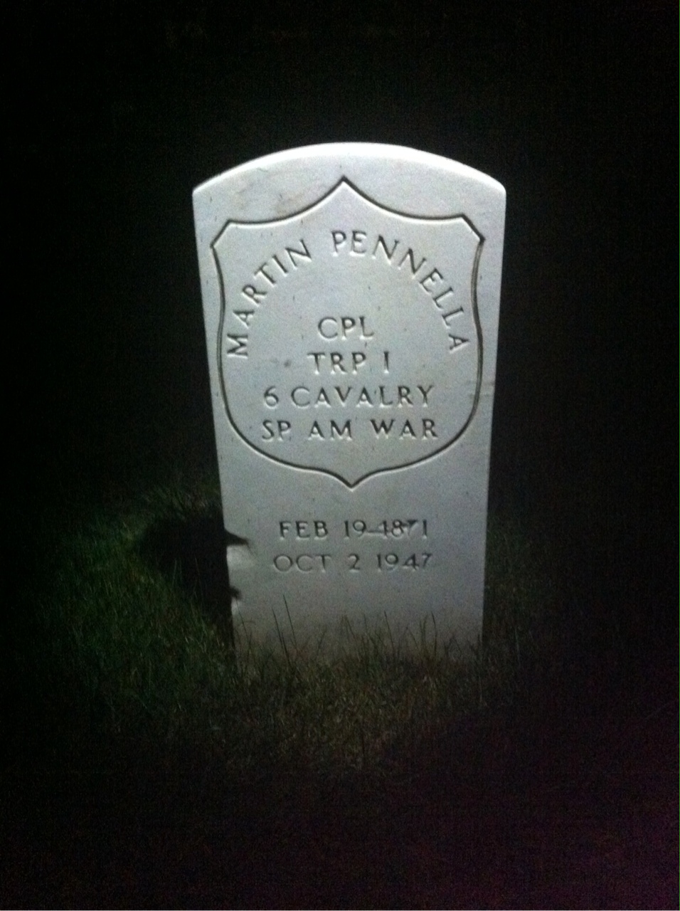 Headstone shared by 2 interments, including Mary R Pennella