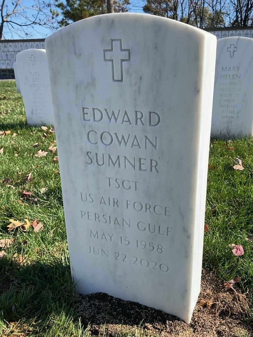 Headstone shared by 2 interments, including Edward Cowan Sumner