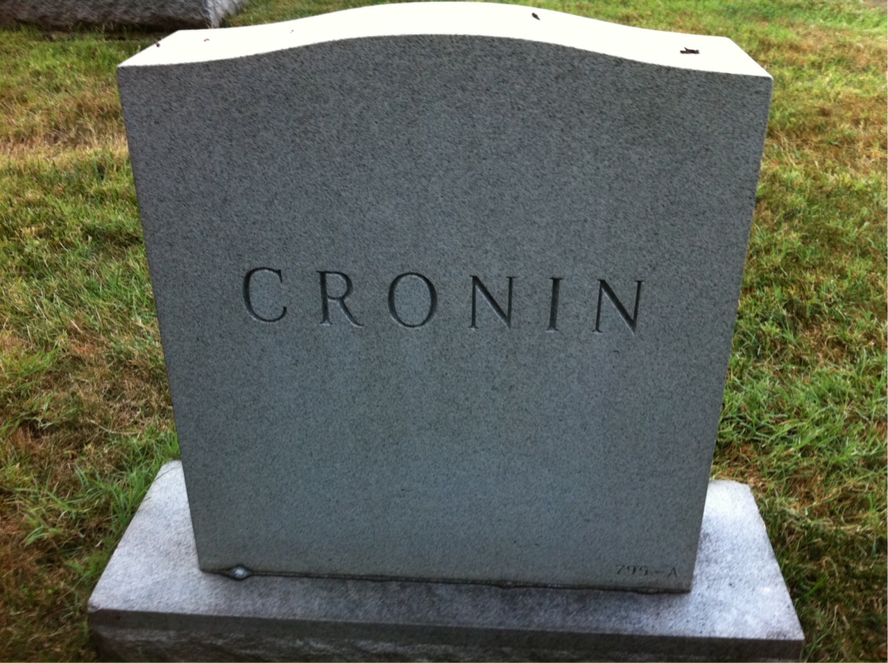 Headstone shared by 2 interments, including Henry Joseph Cronin