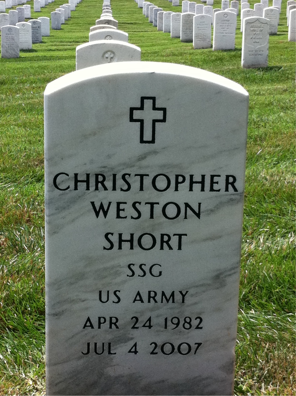 Headstone of Christopher Weston Short