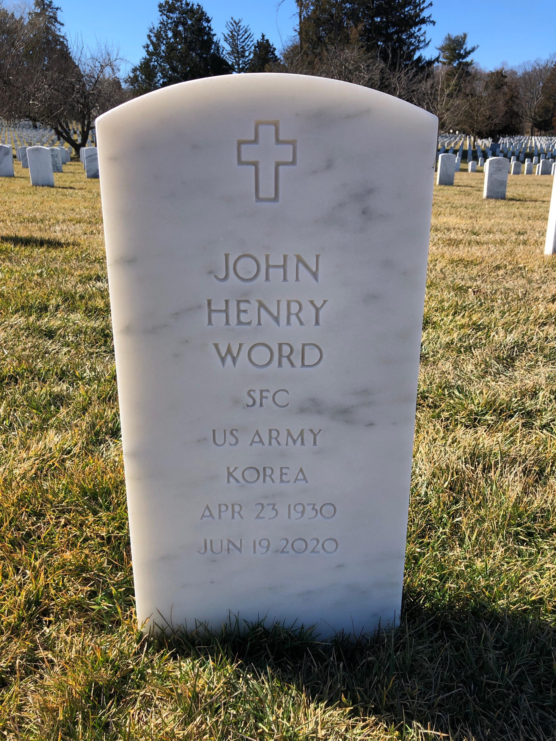 Headstone shared by 2 interments, including John Henry Word