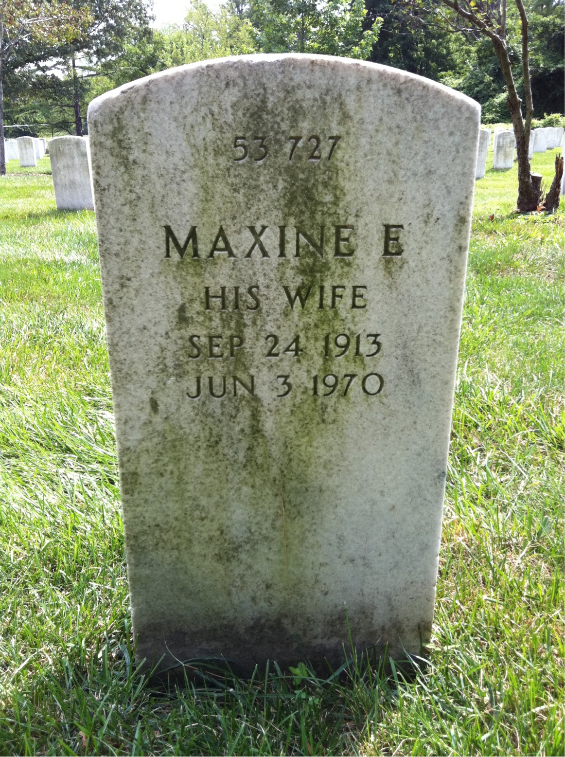 Headstone shared by 2 interments, including Roy A Davidson