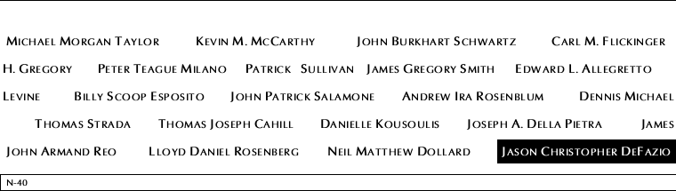 Panel N-40, North Pool, National September 11 Memorial