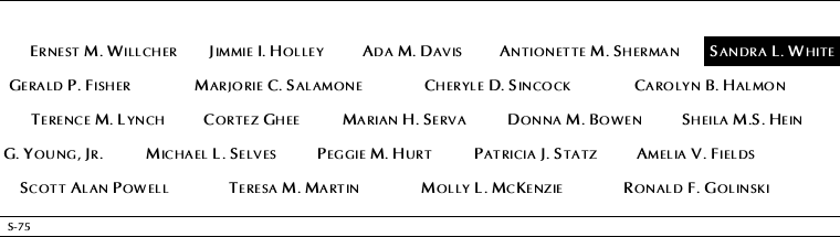 Panel S-75, South Pool, National September 11 Memorial